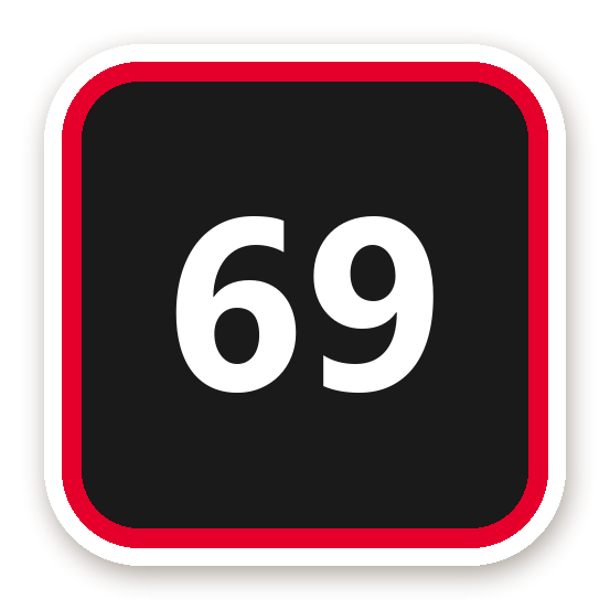 สติ๊กเกอร์ไดคัท สติ๊กเกอร์เบอร์แข่ง 69 กันน้ำ ตัดตามลาย