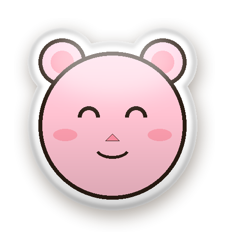 สติ๊กเกอร์ไดคัท สติ๊กเกอร์หมีน้อย 3D สีชมพู (ยิ้มหวาน) กันน้ำ ตัดตามลาย