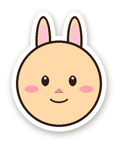 สติ๊กเกอร์ไดคัท สติ๊กเกอร์กระต่ายน้อยสีครีม (ยิ้ม) กันน้ำ ตัดตามลาย