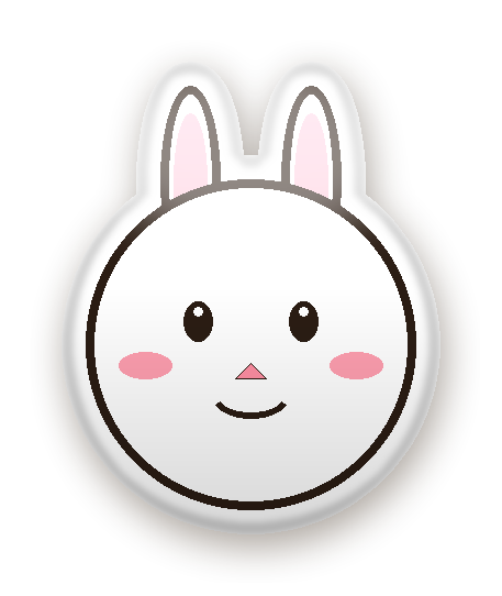 สติ๊กเกอร์ไดคัท สติ๊กเกอร์กระต่ายน้อย 3D สีขาว (ยิ้ม) กันน้ำ ตัดตามลาย