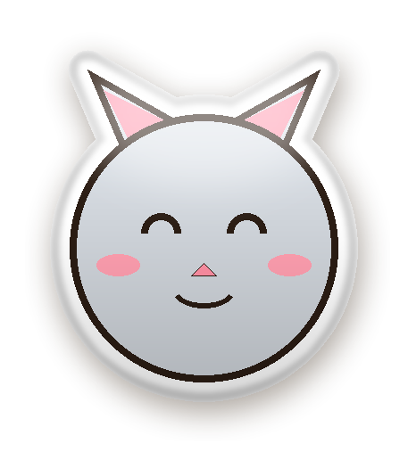 สติ๊กเกอร์ไดคัท สติ๊กเกอร์แมวน้อย 3D สีเทา (ยิ้มหวาน) กันน้ำ ตัดตามลาย