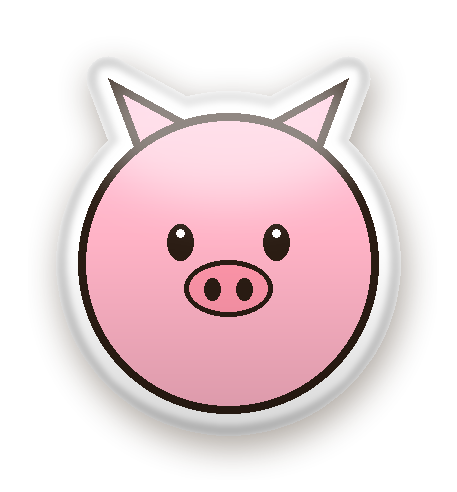 สติ๊กเกอร์ไดคัท สติ๊กเกอร์หมูน้อย 3D สีชมพู (ยิ้ม) กันน้ำ ตัดตามลาย