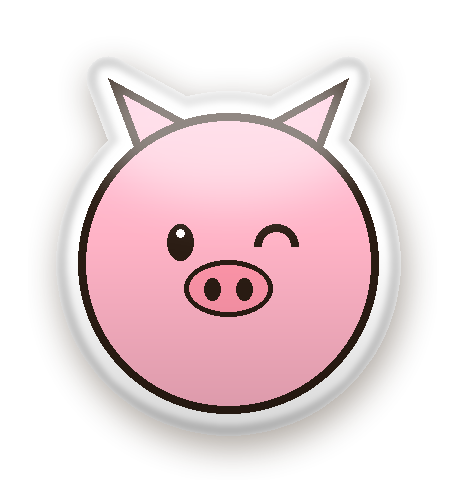 สติ๊กเกอร์ไดคัท สติ๊กเกอร์หมูน้อย 3D สีชมพู (ขยิบตา) กันน้ำ ตัดตามลาย