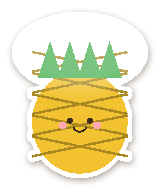 สติ๊กเกอร์ไดคัท สติ๊กเกอร์ผลไม้ สับปะรด น่ารัก กันน้ำ ตัดตามลาย