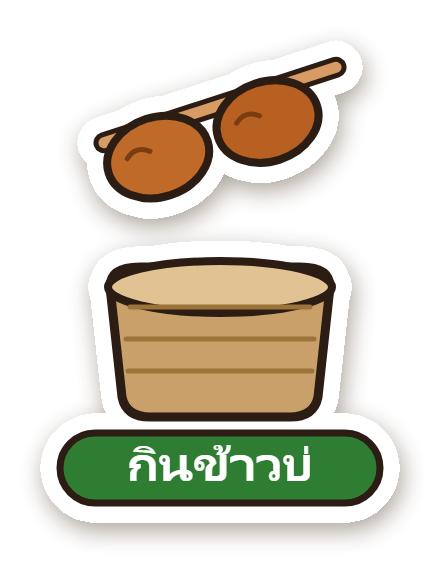 สติ๊กเกอร์ ไก่ย่างข้าวเหนียว กินข้าวบ่