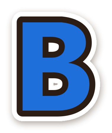 สติ๊กเกอร์ สติ๊กเกอร์ตัวอักษรอังกฤษ B สีน้ำเงิน