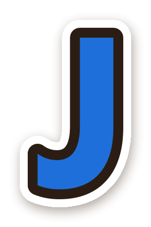 สติ๊กเกอร์ไดคัท สติ๊กเกอร์ตัวอักษรอังกฤษ J สีน้ำเงิน กันน้ำ ตัดตามลาย