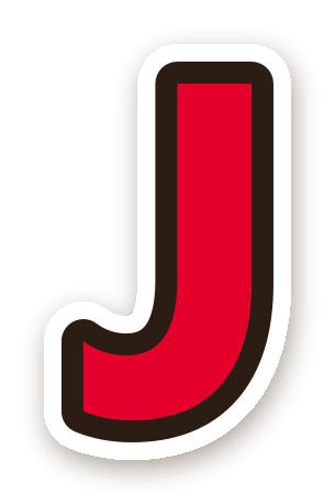สติ๊กเกอร์ไดคัท สติ๊กเกอร์ตัวอักษรอังกฤษ J สีแดง กันน้ำ ตัดตามลาย