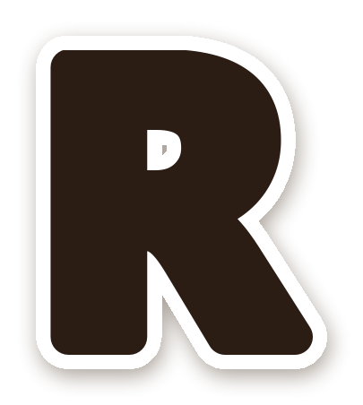 สติ๊กเกอร์ไดคัท สติ๊กเกอร์ตัวอักษรอังกฤษ R สีดำ กันน้ำ ตัดตามลาย