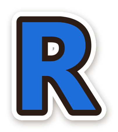 สติ๊กเกอร์ไดคัท สติ๊กเกอร์ตัวอักษรอังกฤษ R สีน้ำเงิน กันน้ำ ตัดตามลาย