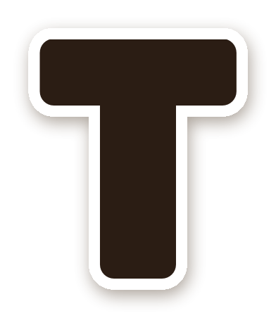 สติ๊กเกอร์ไดคัท สติ๊กเกอร์ตัวอักษรอังกฤษ T สีดำ กันน้ำ ตัดตามลาย