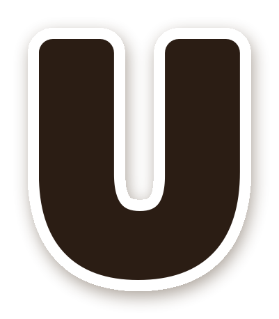 สติ๊กเกอร์ไดคัท สติ๊กเกอร์ตัวอักษรอังกฤษ U สีดำ กันน้ำ ตัดตามลาย