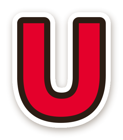สติ๊กเกอร์ไดคัท สติ๊กเกอร์ตัวอักษรอังกฤษ U สีแดง กันน้ำ ตัดตามลาย