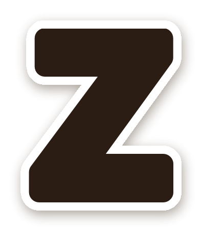 สติ๊กเกอร์ไดคัท สติ๊กเกอร์ตัวอักษรอังกฤษ Z สีดำ กันน้ำ ตัดตามลาย