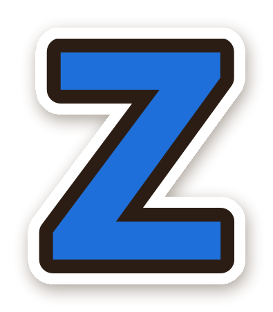 สติ๊กเกอร์ไดคัท สติ๊กเกอร์ตัวอักษรอังกฤษ Z สีน้ำเงิน กันน้ำ ตัดตามลาย