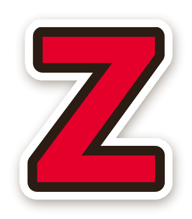 สติ๊กเกอร์ไดคัท สติ๊กเกอร์ตัวอักษรอังกฤษ Z สีแดง กันน้ำ ตัดตามลาย