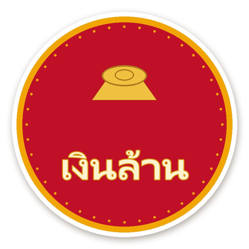 สติ๊กเกอร์ไดคัท สติ๊กเกอร์คำมงคล เงินล้าน กันน้ำ ตัดตามลาย