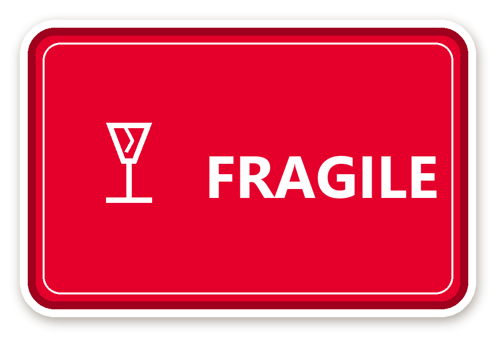 สติ๊กเกอร์ สติ๊กเกอร์พัสดุ FRAGILE (red)
