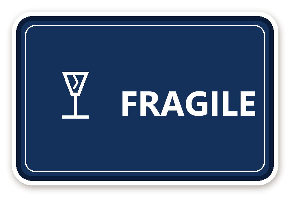 สติ๊กเกอร์ สติ๊กเกอร์พัสดุ FRAGILE (navy)