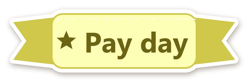สติ๊กเกอร์ไดคัท สติ๊กเกอร์ไดอารี่ ป้าย Pay day กันน้ำ ตัดตามลาย