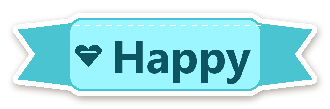 สติ๊กเกอร์ไดคัท สติ๊กเกอร์ไดอารี่ ป้าย Happy กันน้ำ ตัดตามลาย