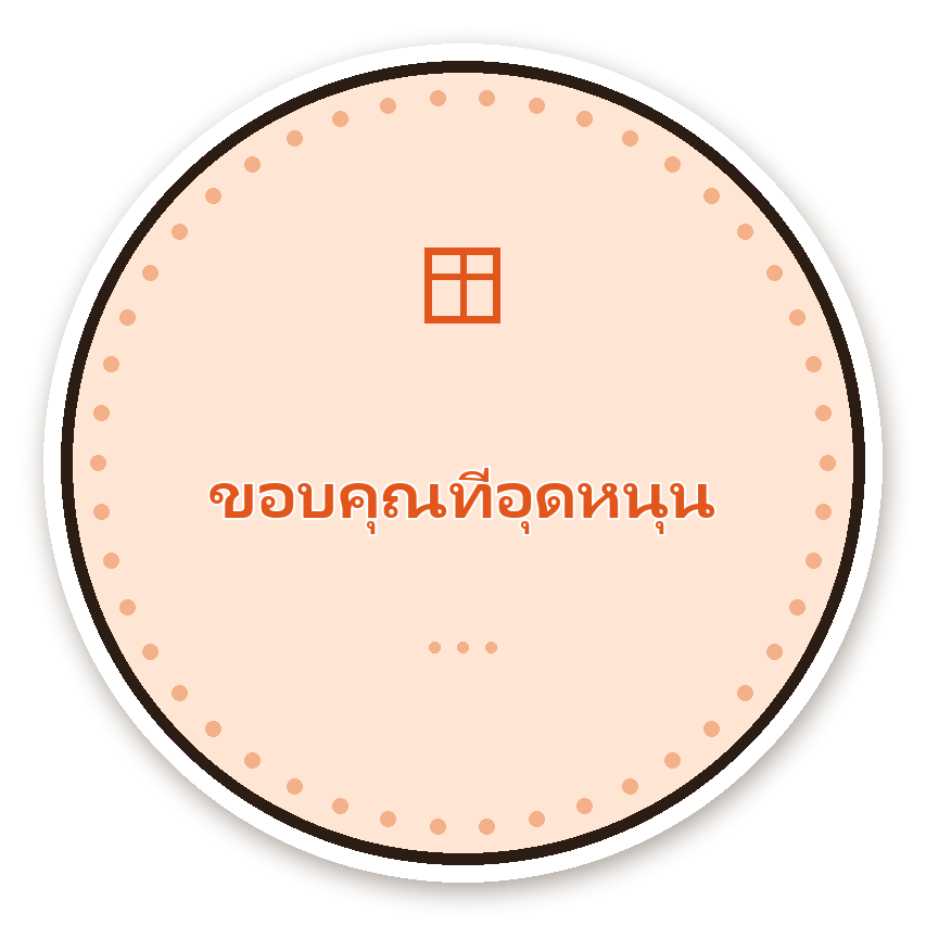 สติ๊กเกอร์ไดคัท สติ๊กเกอร์ขอบคุณ ขอบคุณที่อุดหนุน (peach) กันน้ำ ตัดตามลาย