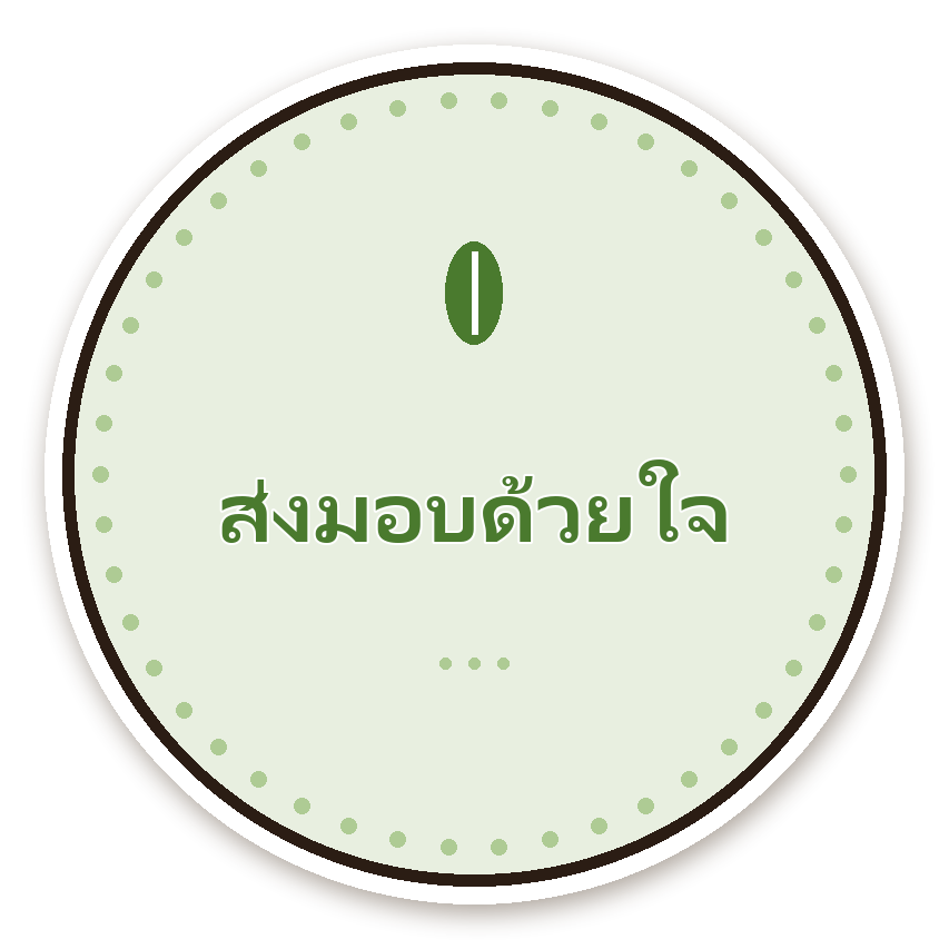 สติ๊กเกอร์ไดคัท สติ๊กเกอร์ขอบคุณ ส่งมอบด้วยใจ (sage) กันน้ำ ตัดตามลาย