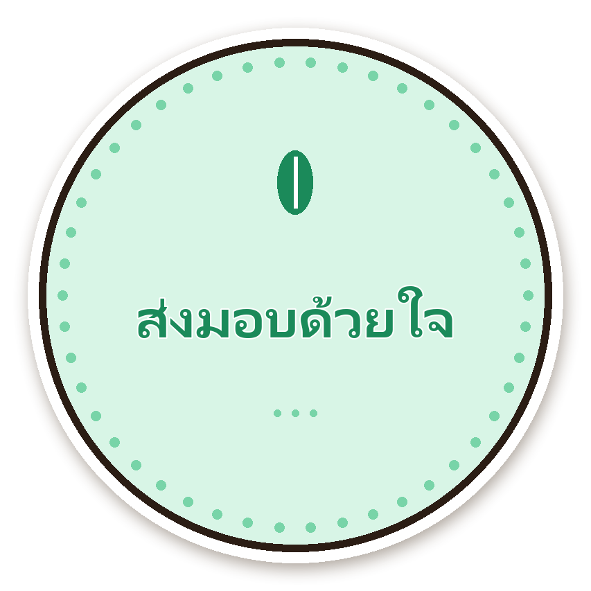 สติ๊กเกอร์ไดคัท สติ๊กเกอร์ขอบคุณ ส่งมอบด้วยใจ (mint) กันน้ำ ตัดตามลาย