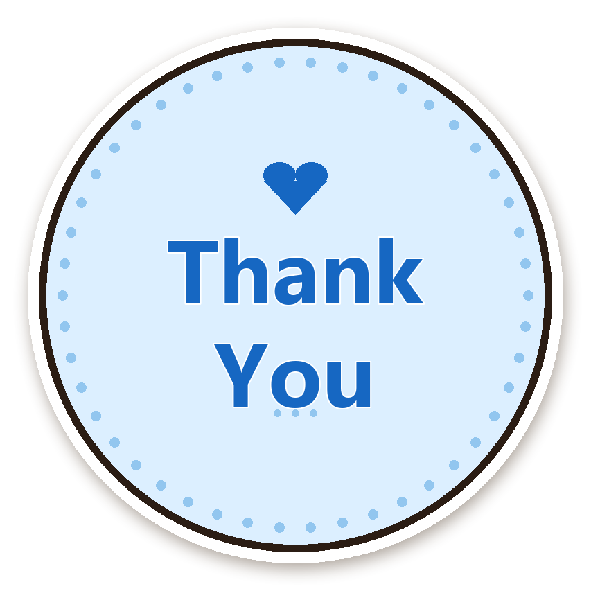 สติ๊กเกอร์ไดคัท สติ๊กเกอร์ขอบคุณ Thank You (sky) กันน้ำ ตัดตามลาย