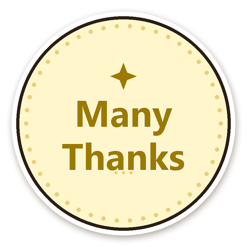 สติ๊กเกอร์ไดคัท สติ๊กเกอร์ขอบคุณ Many Thanks (lemon) กันน้ำ ตัดตามลาย